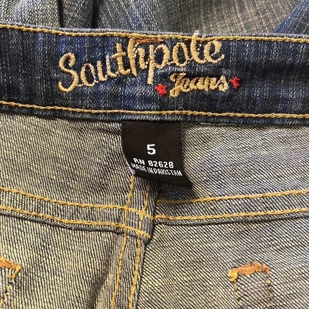 Southpole Dark Wash Blue Denim Flare Bootcut Jeans Size 5 - Picture 10 of 16